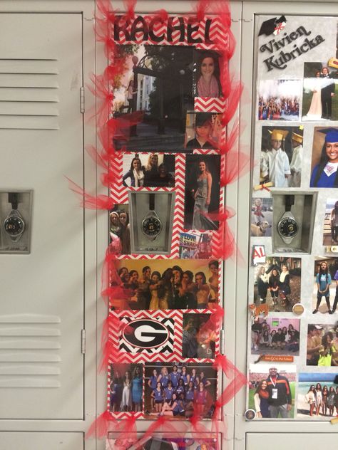 Locker strip for Senior week. Cheer Locker Decorations High School, Senior Locker Ideas, Senior Locker Decorations, Senior Locker Decorations Ideas, Cheerleading Locker Decorations, Birthday Locker Decorations, Senior Signs, Cheer Locker Decorations, Volleyball Locker Decorations