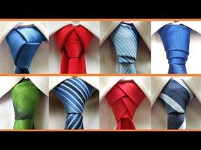 How to tie a necktie - 8 different ways to tie your tie . In this video you will learn how to tie : Half Windsor,Full Windsor,Prince Albert,Merovingian knot,... Different Tie Knots, How To Tie A Necktie, Tie A Tie Easy, Cool Tie Knots, Tie Knots Men, Four In Hand Knot, Eldredge Knot, Full Windsor Knot, Simpul Dasi