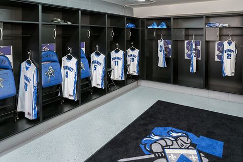 Basketball Locker Room, Athletic Storage, Athletic Locker, High School Lockers, College Storage, High School Design, Sports Locker, Personalized Basketball, School Lockers