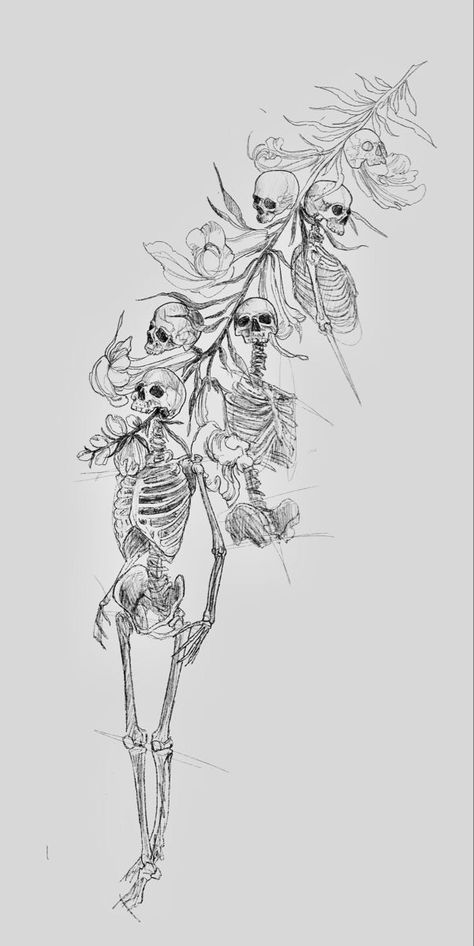 Odesza Tattoo, Halloween Art Ideas, Sick Tattoo, Skeleton Tattoos, Creepy Tattoos, Sketch Tattoo, Tattoo Portfolio, Tattoo Style Drawings, Poetry Art