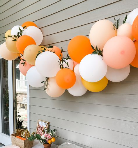 Little Cutie First Birthday, Bos Baby, Deco Orange, Citrus Baby, Peach Baby Shower, Orange Birthday, Orange Baby Shower, Peach Party, Summer Baby Shower