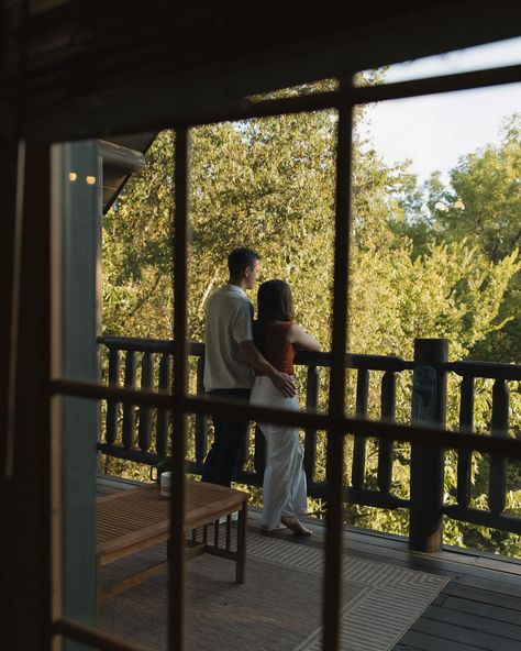 the sweetest cabin engagement session 🍾🏔️🌿 Cabin Birthday Photoshoot, Couple Cabin Photoshoot, Cabin Couple Pictures, Cabin Couple, Cabin Engagement Photos, Cabin Photoshoot, Couples Vacation Photos, Cabin Photos, Trip Photos