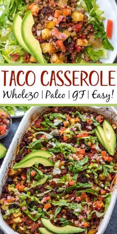 Paleo Ground Beef Casserole Recipes, Meal Prep For The Week Paleo, Whole 30 Salads Whole30, Whole 30 Taco Casserole, Whole 30 Mexican Casserole, Whole 30 Recipes Hamburger Meat, Whole 30 Meals With Ground Beef, Instapot Paleo Dinner, Paleo Mexican Casserole