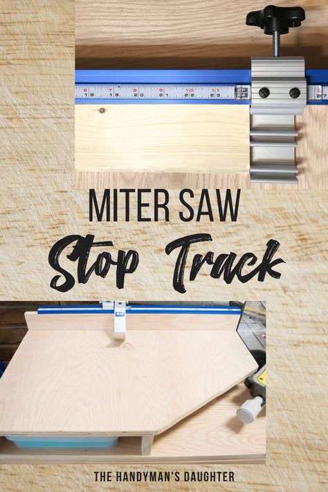 Boost your productivity in the workshop with this extended miter saw fence with side supports, and add a miter saw stop track for identical cuts every time! Woodwork Shop, Workshop Diy, Tool Tips, Woodworking Lathe, Wood Turning Lathe, Woodworking Inspiration, Woodworking Classes, Workshop Ideas, Shop Tools