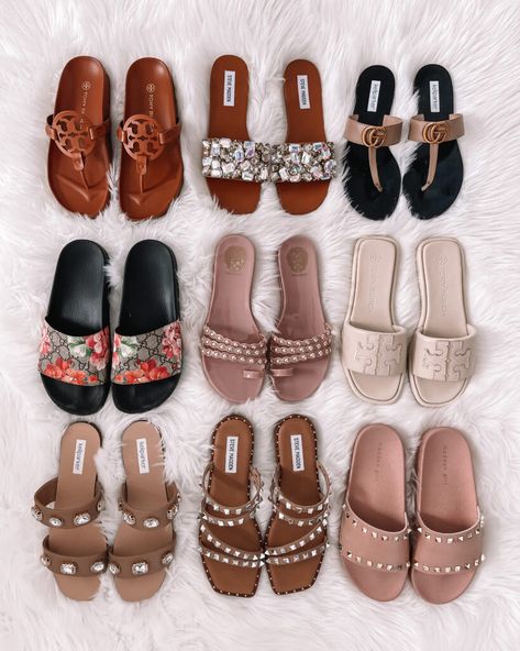 Women Slippers Fashion, Pretty Sandals, Cute Shoes Heels, Shoes Heels Classy, Fashion Shoes Sandals, Cute Slippers, Classy Shoes, Heels Classy, Fashion Slippers