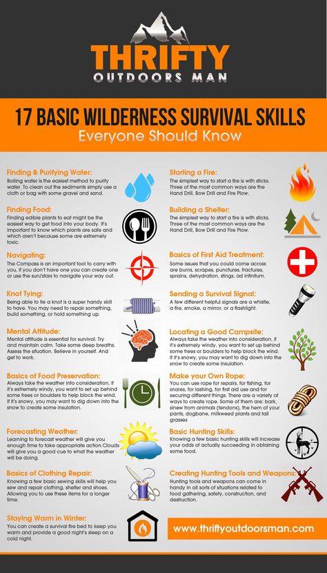 17 Basic Wilderness Survival Skills, Everyone should know Skills Everyone Should Know, Camping Snacks, Survival Life Hacks, Emergency Preparation, Bushcraft Camping, Apocalypse Survival, Survival Techniques, Live Animals, Homestead Survival