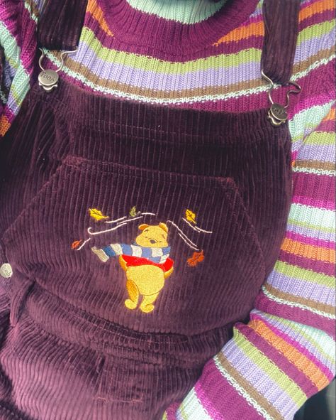 #outfits #winniethepooh #overalls #vintage #disney #aesthetic Winnie The Pooh Overalls Outfit, Vintage Disney Aesthetic, Aethstetic Clothes, Christmas Overalls, Overalls Aesthetic, Pooh Characters, Overalls 90s, Goofy Goober, Whimsical Aesthetic