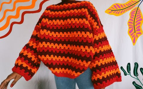 Two Piece Outfit Pattern, Crochet Pumpkin Patterns, Festive Halloween Decor, Pumpkin Patterns, Crochet Sweater Design, Purse Ideas, Fall Crochet, Crochet Jumper, Crochet Handbag