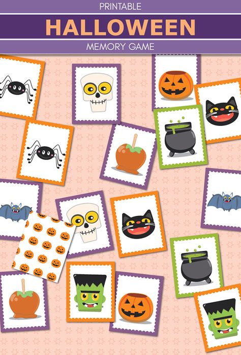 Christmas Ornaments Diy Kids, Free Halloween Printables, Halloween Advent Calendar, Image Halloween, Halloween Matching, Memory Match Game, Halloween Printables Free, Halloween Classroom, Halloween Games For Kids