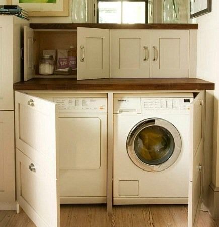 Hidden Laundry Spaces Organization Cabinets, Hidden Laundry, Small Laundry Room Organization, Room Storage Diy, Mudroom Laundry Room, Portable Washer, Cabinets White, Laundry Room Inspiration, Laundry Room Remodel