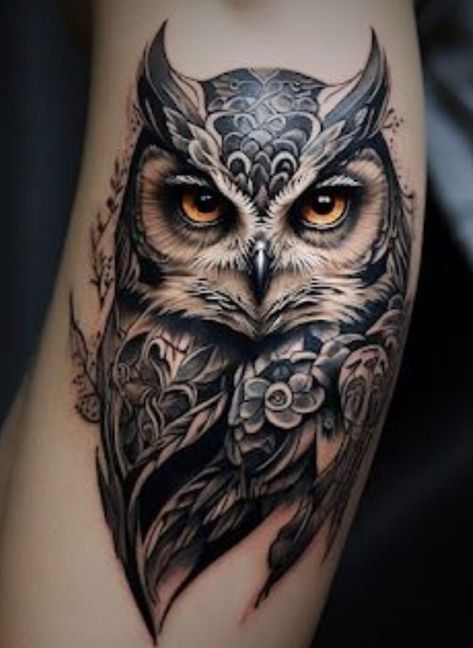 Realistic Owl Tattoo, Owl Tattoo Drawings, Tato Ikan Koi, Shoulder Cap Tattoo, Owl Tattoo Design, Tasteful Tattoos, Chest Tattoos For Women, Floral Tattoo Sleeve, Unique Tattoo Designs