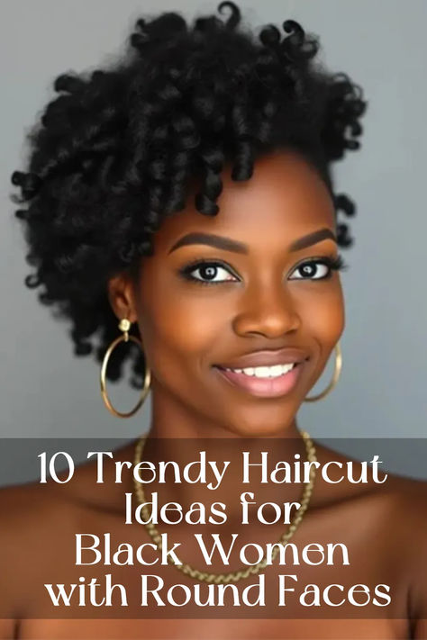 10 Trendy Haircut Ideas for Black Women with Round Faces Hairstyles For A Round Face Shape, Round Face Hairstyles Black Women, Hairstyles For Round Faces Black Women, Round Shape Haircut, Haircut Ideas For Black Women, Hairstyles For Round Face Shape, Black Hairstyles For Round Faces, Round Face Hairstyles, Hairstyle For Round Face