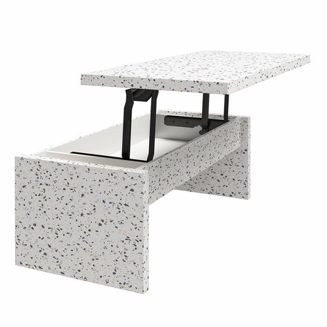 Closed Width: 41.9 inches Closed Depth: 19.7 inches Closed Height: 16 inches Open Width: 41.9 inches Open Depth: 29.7 inches Open Height: 25.6 inches Weight Limit Top Closed: 80 pounds Weight Limit Top Open: 20 pounds Weight Limint Inner Storage Space: 30 pounds Table Terrazzo, Terrazzo Coffee Table, Coastal Coffee Table, Being Short, Mr Kate, The Modern Family, Coffee Table Furniture, Lift Top Coffee Table, Coffee Table Wayfair