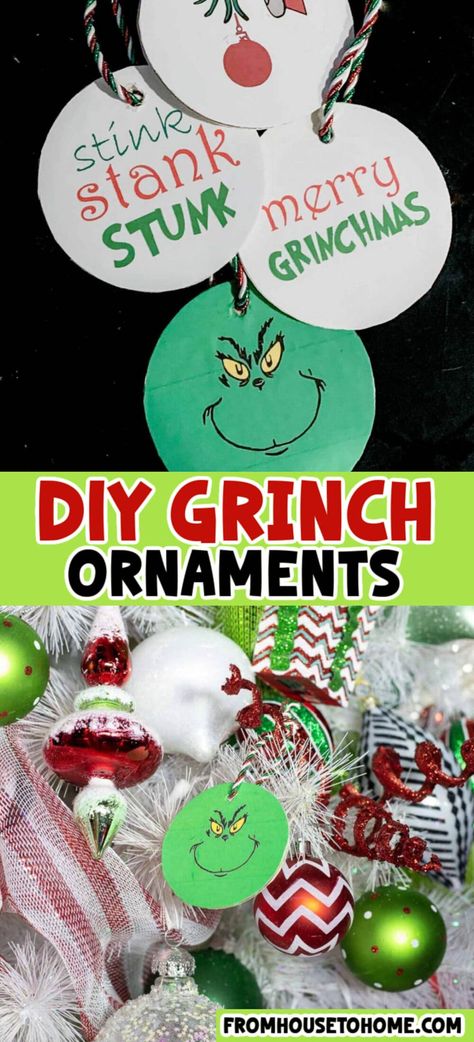 Create your own DIY Grinch Christmas ornaments, featuring the iconic character from Dr. Seuss' beloved story. Crafted with love and creativity, these festive decorations will add a touch of whims Diy Grinch Ornaments, Grinch Christmas Ornaments, Free Printable Patterns, Diy Grinch, Green Christmas Tree Decorations, Halloween Haunted House Decorations, Diy Christmas Decorations For Home, Grinch Christmas Tree, Grinch Christmas Decorations