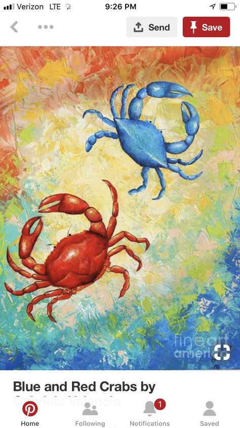 Watercolor Seascapes, Blue Crabs Art, Zebra Drawing, Crab Painting, Blue Crabs, Crab Art, Crab Shack, Sea Crafts, Nature Art Painting