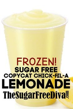 Sugar Free Tea Recipes, Healthy Frozen Drinks, Sugar Free Lemonade Recipe, Keto Lemonade, Sugar Free Lemonade, Copycat Chick Fil A, Carb Counter, Frosted Lemonade, Sugar Free Drinks