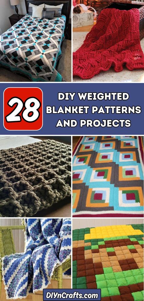 28 DIY Weighted Blanket Patterns and Projects Crochet Weighted Blanket With Beads, Crochet Weighted Blanket, Diy Weighted Blanket, Making A Weighted Blanket, Valentine Day Video, Rainbow Blanket, Pony Bead Patterns, Crochet Things, Crochet Patterns Free Blanket