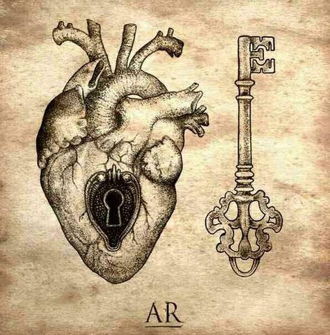 225+ Best Lock and Key Tattoos Ideas (2023) - TattoosBoyGirl Locked Up Heart Tattoo, Heart And Lock Tattoo Couple, Heart With Lock Drawing, Lock Inspired Art, Heart With Keyhole Tattoo, Lock Title Page Art, Lock Gcse Art Ideas, Heart Locked Up, Lock Textiles Gcse