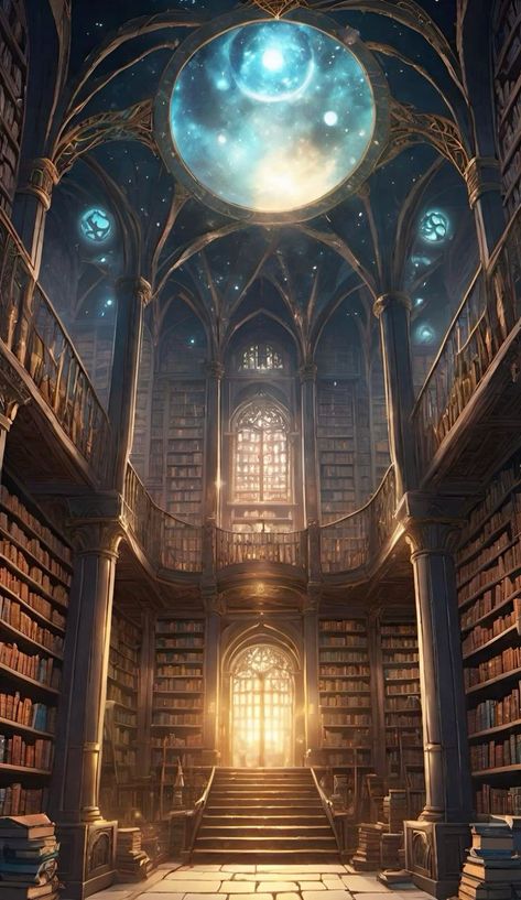 Royal Library Fantasy Art, Magic Library Wallpaper, Library In Forest, Fantasy Nerd Aesthetic, Fantasy Journey Aesthetic, Fantasy Places Aesthetic, Magepunk Aesthetic, Book Fantasy Aesthetic, Fantasy Library Wallpaper