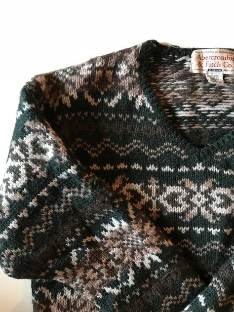 Vintage Scandinavian Sweater - Fantastic - Old School Abercrombie & Fitch Chocolates Cream Hunter Gr Nordic Sweaters, Cabin Sweater, Scandinavian Sweater, Scandinavian Pattern, Vintage Abercrombie, Old Sweater, Vintage Scandinavian, Fair Isle Pattern, Scandinavian Inspired