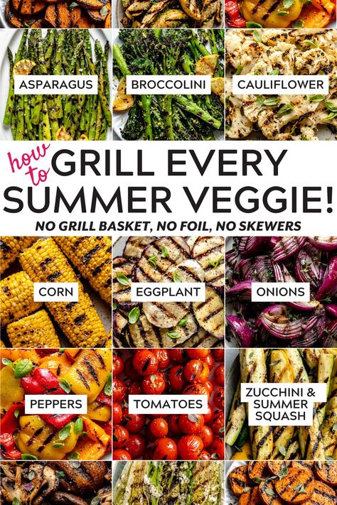 Learn how to grill vegetables this summer, starting with my 13 favorite Quick Grilled Vegetables. No basket, no foil, and no skewers! Foil Packet Veggies For The Grill, How To Grill Vegetables On The Grill, Best Grilled Veggies, How To Grill Veggies On The Grill, How To Grill, Grilled Vegetables In Foil, Grilled Veggies On The Grill In Foil, Grilled Summer Vegetables, Veggies On Grill