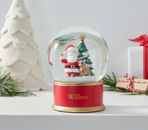 Santa & Rudolph® Snow Globe | Pottery Barn Kids Santa And Rudolph, Christmas Snow Globe, Christmas Decorations For Kids, Rudolph The Red, Room Planner, Red Nosed Reindeer, Christmas Snow, Planner Design, Snow Globe