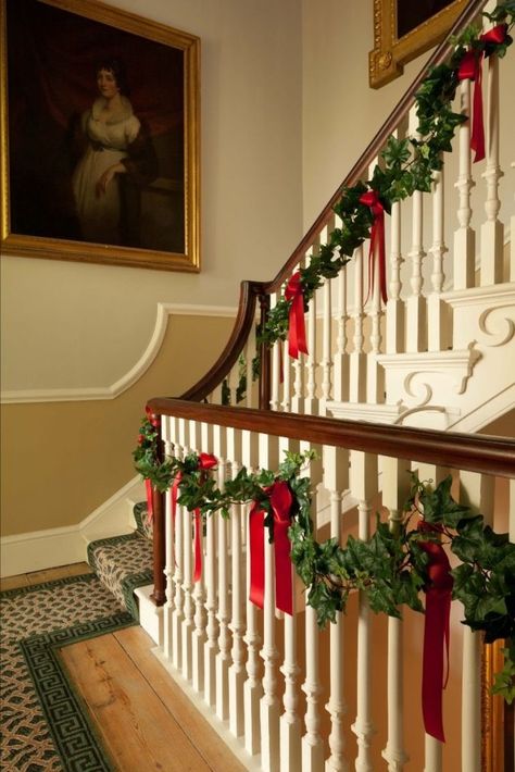 What to do this week: experience a Georgian Christmas - The English Home Georgian Christmas Decorations, Georgian Christmas, Girly Christmas Gifts, English Home, Famous Houses, The Staircase, Antique Show, English House, Seasonal Celebration