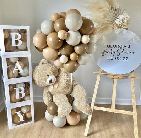 Teddy Bear Baby Shower Theme, Décoration Baby Shower, Gender Reveal Baby Shower Themes, Decoration Buffet, Baby Shower Decorations Neutral, Classy Baby Shower, Bear Baby Shower Theme, Idee Babyshower, Boy Baby Shower Ideas