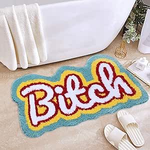 Colorful Bathroom Rugs, Cute Rugs, Bathroom Dorm, Rugs Colorful, Dorm Rugs, Dorm Kitchen, Swear Words, Cute Bath Mats, Bathtub Mat