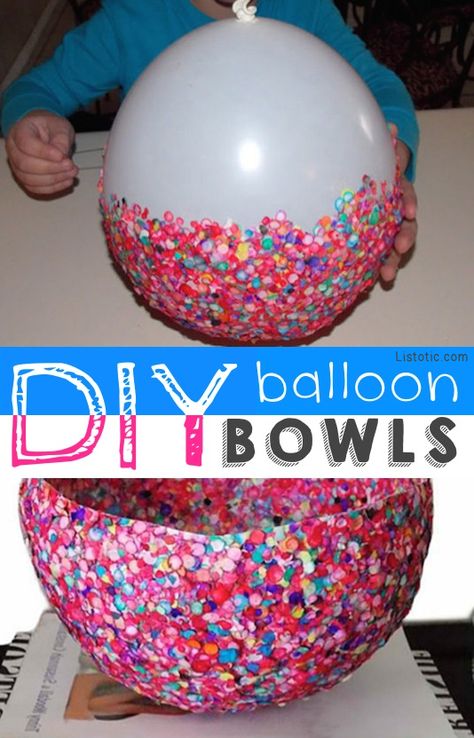 Balloon Bowls!! Easier than it looks. -- 29 creative crafts for kids that adults will actually enjoy doing, too! Balloon Bowls, Creative Crafts For Kids, Activities For Boys, Seni 2d, Diy Bricolage, Crafts For Kids To Make, Chicken Wraps, Balloon Diy, Camping Art