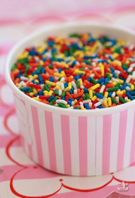 Colorful.  Rainbow.  Sprinkles. Cone Cupcakes Recipe, Ice Cream Cone Cupcakes Recipe, Icing Tutorials, Cone Cupcakes, Ice Cream Cone Cupcakes, Vanilla Cream Cheese Frosting, Confetti Sprinkles, Ice Cream Sprinkles, Fruit Toppings