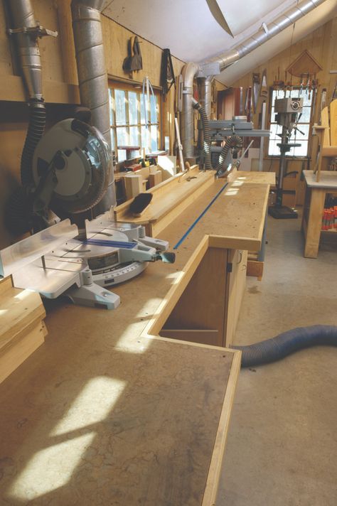 Workshop Kitchen, Woodworking Workshop Layout, Garage Workshop Layout, Garage Workbench Plans, Diy Garage Storage Cabinets, Basement Workshop, Workshop Layout, Carpentry Workshop, Woodworking Shop Layout