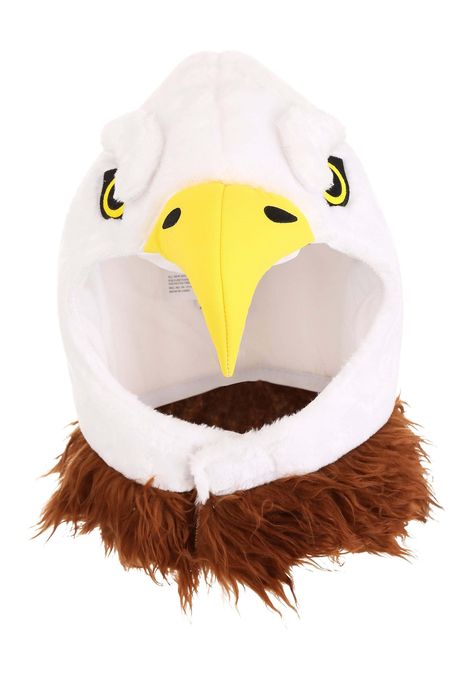 PRICES MAY VARY. Size: Standard 100% polyester Foam and plush headpiece Hook and loop fastener under the chin Exclusive This eagle hood is the perfect accessory for any eagle costume! The soft, plush hood secures under the chin with a hook and loop fastener and features a soft-sculpted beak, eagle eyes, and a tuft of hair around the neck to look just like a majestic bald eagle. Whether you're dressing up for Halloween with a full costume or just want a silly headpiece to wear with jeans and a t- Eagle Costume, Different Types Of Birds, American Patriotism, Types Of Birds, White Head, Costume Themes, Unique Shapes, Beautiful Bird, Creative Halloween Costumes