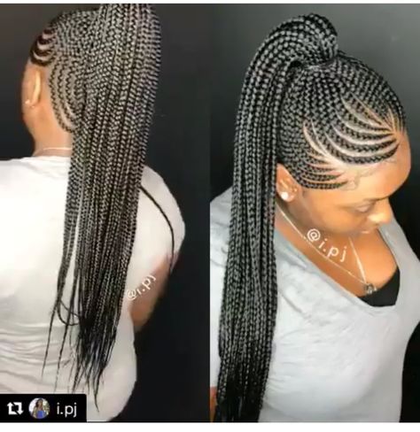 Corn Roll Pony Hairstyles, Pass Mesh Hair Styles Braids, Corn Roll Hair Styles, Summer Cornrows, Cornrow Updo Hairstyles, Latest Braided Hairstyles, Lemonade Braids Hairstyles, Black Hair Updo Hairstyles, Lemonade Braids