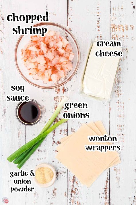 Shrimp Wonton Cups Appetizers, Shrimp Ragoons Recipe, Wonton Shrimp Appetizers, Shrimp Rangoon Wontons, Rangoon Recipe Cream Cheese, Shrimp Wonton Recipes, Shrimp Egg Roll Recipes, Shrimp Rangoon Recipe, Wanton Wrapper Recipes