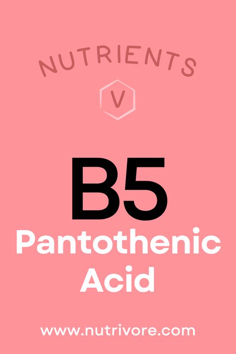 Pantothenic acid, also called vitamin B5, is a water-soluble B vitamin that exists in almost every food (plant and animal alike!). Pantothenic acid serves as a precursor for coenzyme A, which is essential to numerous life-sustaining biological reactions in the body. Specifically, coenzyme A is needed to metabolize a variety of drugs and toxins, as well as to create a bioactive lipid called sphingosine. Pantothenic Acid Benefits, Acetyl Coa, B5 Vitamin, Krebs Cycle, Lipid Profile, Ldl Cholesterol, Reduce Cholesterol, Pantothenic Acid, Vitamin B5