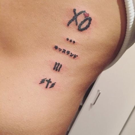 @cb.daniels 🔥🔥🔥 Xo Tattoo The Weeknd, Small Side Tattoos, The Weeknd Tattoo, Xo Tattoo, Lower Stomach Tattoos, Small Girly Tattoos, Abel Makkonen, Back Of Shoulder Tattoo, Small Girl Tattoos