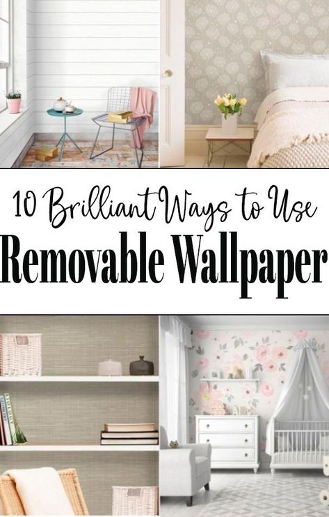 10 Beautiful Ideas for Removable Wallpaper, Peel and Stick wallpaper is great for renters because it lets you try the trends without the commitment! #walldecor #wallpaper #diy Removable Wallpaper Ideas, Removable Wallpaper For Renters, Peal And Stick Wallpaper, Wallpaper For Small Bathrooms, Sticky Wallpaper, Peelable Wallpaper, Wallpaper Diy, Dining Room Wallpaper, Wallpaper Project