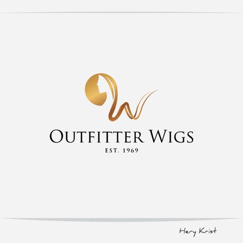 Wig Logo, Business Logo Design Ideas, Hair Extensions Logo, Business Logo Ideas, Wig Business, Hairdresser Logo, Silhouette Head, Hair Salon Logos, Hair Logo