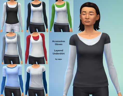 oepu's Undershirt for TS4, designed as a glove so it can be combined with any top or outfit. Sims 4 Under Shirt Accessory, Sims 4 Cc Under Shirt Accessory, Sims 4 Cc Shirt Accessory, Sims 4 Accessory Shirt, Sims 4 Shirt Accessory, Sims 4 Cc Undershirt Accessory, Sims 4 Undershirt, Sims 4 Undershirt Accessory, Sims 4 Accessory Top