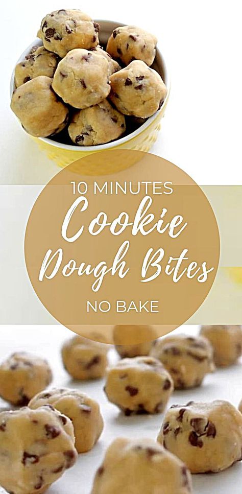 Cookie Dough Bars Recipe No Bake, No Mix Desserts, Quick Homemade Desserts Simple, No Bake Simple Desserts, Cookie Dough Treats, Healthy Bites No Bake, No Bake Cookie Dough Balls, Snacks To Bake At Home, Simple Dessert Snacks