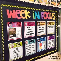 Easy to maintain Focus Wall Focus Wall Middle School, Focus Walls Classroom, Week In Focus Bulletin Board, Wit And Wisdom Focus Wall 2nd Grade, Wit And Wisdom 1st Grade, Wit And Wisdom Focus Wall, Focus Wall Classroom, Reading Focus Wall, Weekly Focus