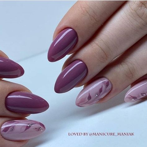 Elegant Touch Nails, Plum Nails, Mauve Nails, Manicure Nail Designs, Fall Gel Nails, Subtle Nails, Fancy Nails Designs, Pretty Nail Art Designs, Nail Art Designs Videos