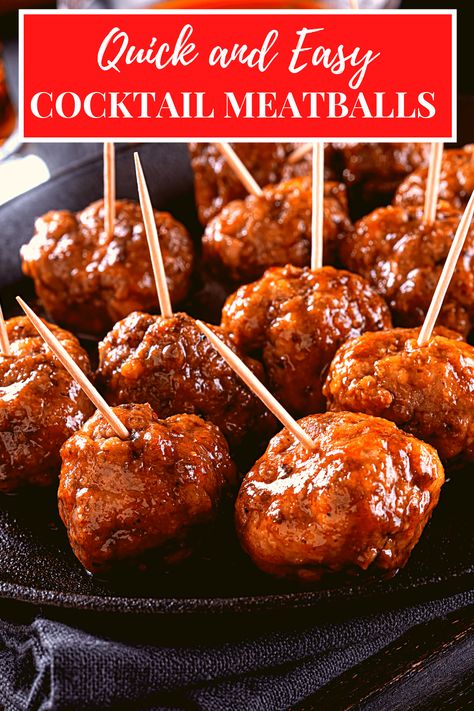 Easy Cocktail Meatballs, Quick Meatballs, Pickle Platter, Party Food Meatballs, Cocktail Meatball Recipes, Party Meatballs, Winter Appetizers, Meatball Appetizer Recipe, Cocktail Meatballs