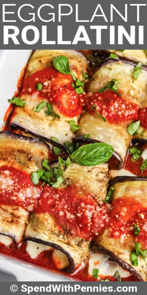 Eggplant Rollatini is sure to become a low carb Italian family favorite. Make it with extra cheese and tomatoes for a special treat! #spendwithpennies #eggplantrollatini #recipe #entrée #keto #lowcarb #cheesy #best #Italian #easy Italian Eggplant Recipes, Eggplant Rollatini Recipe, Low Carb Italian, Low Carb Casserole, Eggplant Rollatini, Eggplant Recipes Easy, Homemade Garlic Bread, Easy Main Dishes, Eggplant Dishes