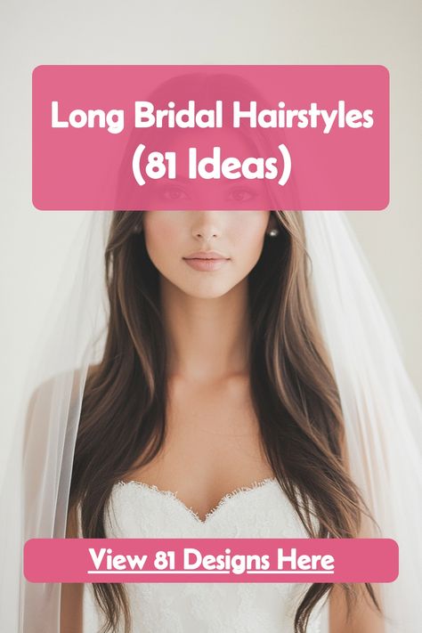 Find your perfect look with these 81 long bridal hairstyles. Perfect for any bride, these styles range from simple to sophisticated. Explore the full collection now and find your perfect wedding look! #PerfectBride #BridalStyle #WeddingInspo Sophisticated Wedding Hairstyles, Elegant Wedding Hairstyles Down, Straight Bridal Hairstyles, Long Bridal Hairstyles, Curly Bridal Hair, Bride Hairstyles For Long Hair, Hairstyles For Brides, Long Bridal Hair, Gorgeous Hairstyles