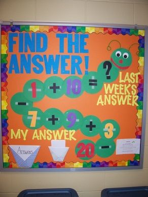 Math Caterpillar Created this during college and kids love it! Easy to change based on grade level and your students needs. Bulletin Boards Ideas, Math Bulletin Boards, Toddler Math, Interactive Bulletin Boards, Interactive Bulletin Board, Math Board, Classroom Bulletin Board, Boards Ideas, Math Boards