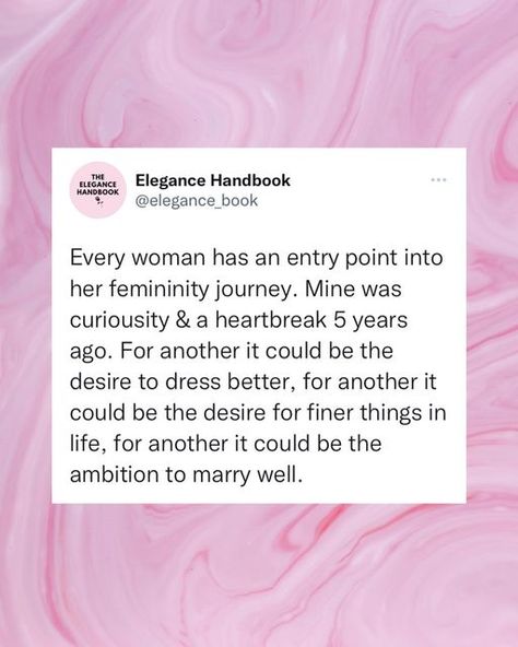 Ms. Daisy | Certified Life Coach on Instagram: "For a lady, elegance and femininity go hand in hand; think of any elegant lady you admire, and you’ll realise they have embodied their femininity in an authentic way. ❎ While it's easy to appear elegant or feminine through outside adornment, the grace & poise cannot be faked forever, that's why it's important to lay a clear foundation. 📌 For example, you can practice how to talk like a lady, or walk like a lady, or dress like a lady, but if who Dress Like A Lady, Take For Granted, Branding Coach, Feminine Women, Elegant Lady, Taken For Granted, More Than Words, Make New Friends, Feminine Energy