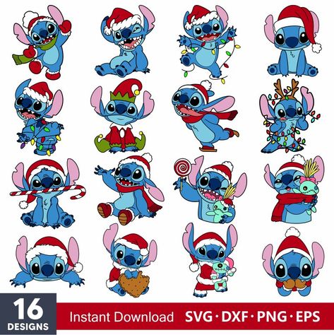 Christmas Stitch, Stitch Svg, Lilo Y Stitch, Lilo E Stitch, Christmas Bundle, Cute Poster, Christmas Nativity, Disney Christmas, Christmas Stickers