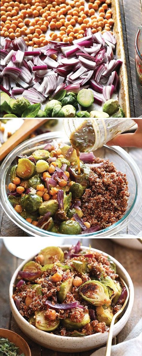 Roasted Brussel Sprout Salad, Sunday Salad, January Reset, Healthy Holiday Side Dishes, Healthy Holiday Sides, Salad With Quinoa, Fall Meal, Sprout Salad, Holiday Side Dish